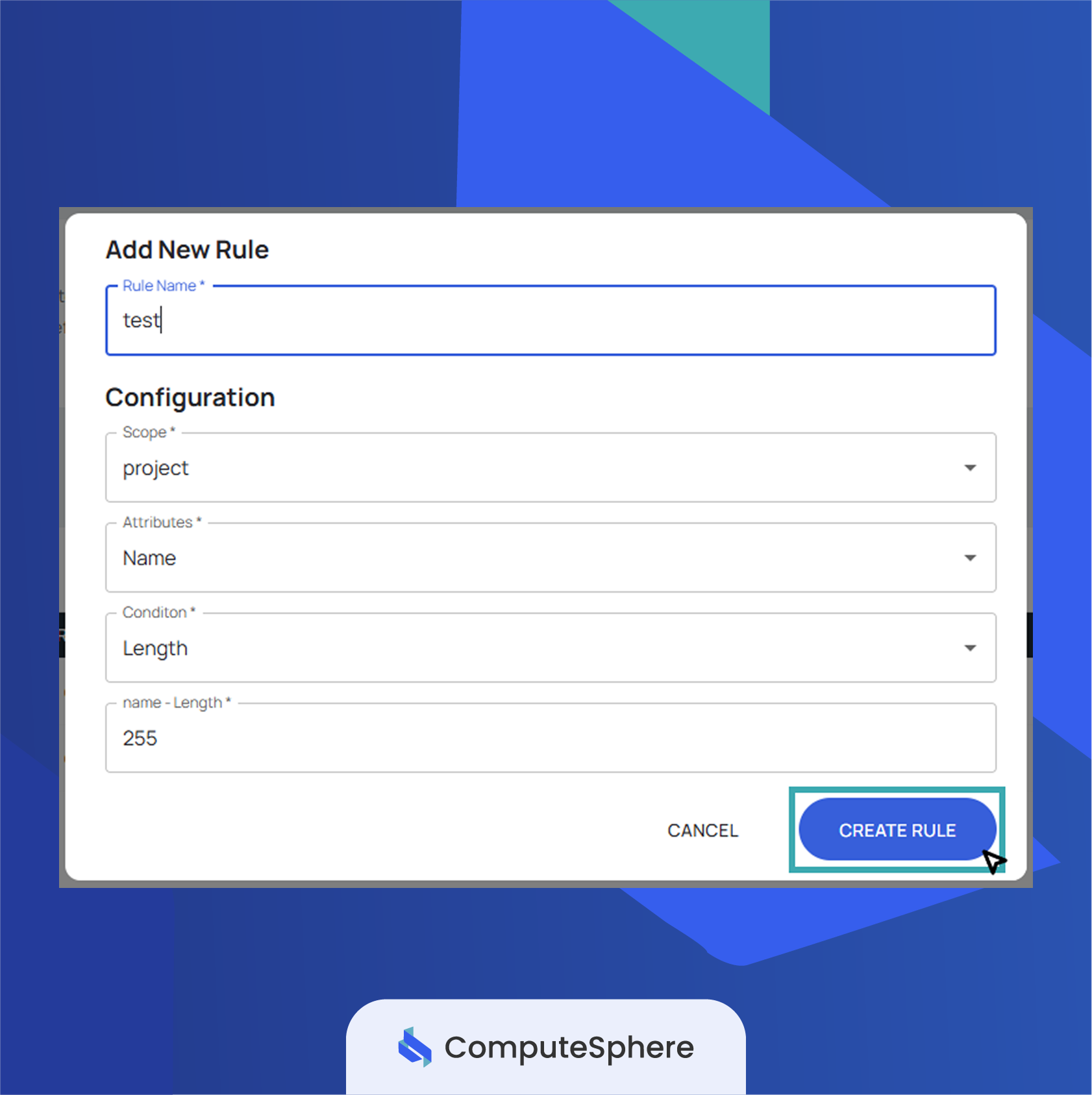 Rule list after create