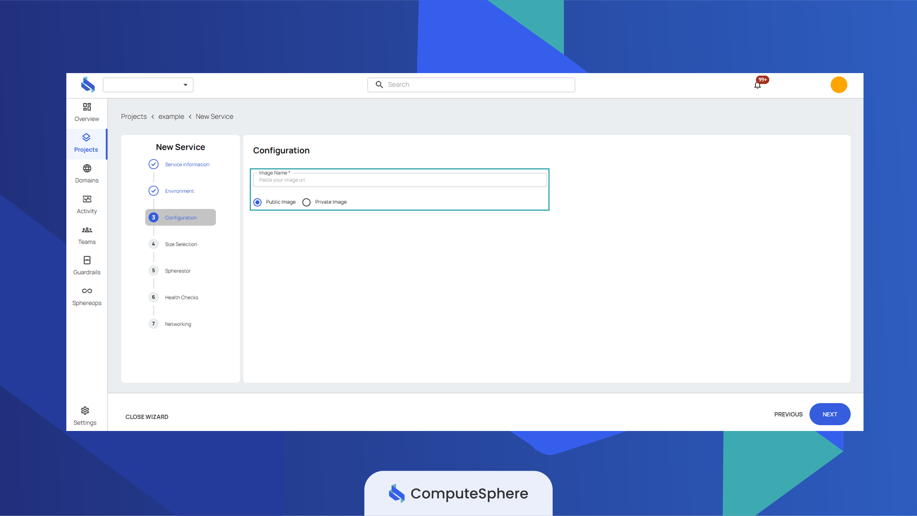 Put the ComputeSphere URL